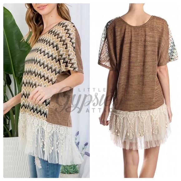 Ryu Miss-oni Chevron and Lace Tunic - Picture 3 of 12